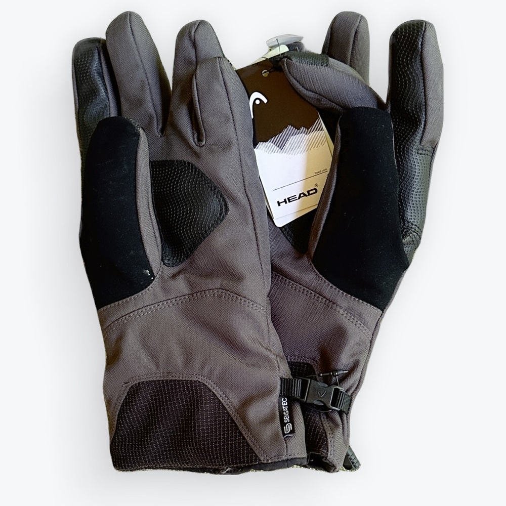 Classic Warm & Soft Unisex Charcoal Dupont Sorona Clip-Together Ski Gloves ~ XS
